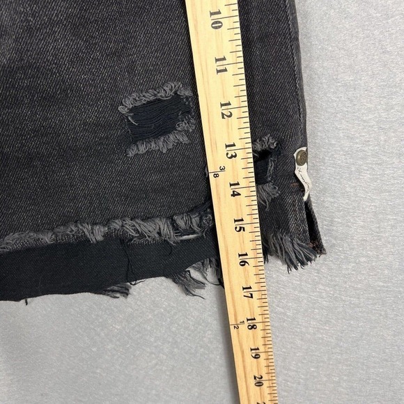 One Teaspoon Denim Skirt Size 30 Black 2020 Mini Distressed Raw Hem - Picture 8 of 12